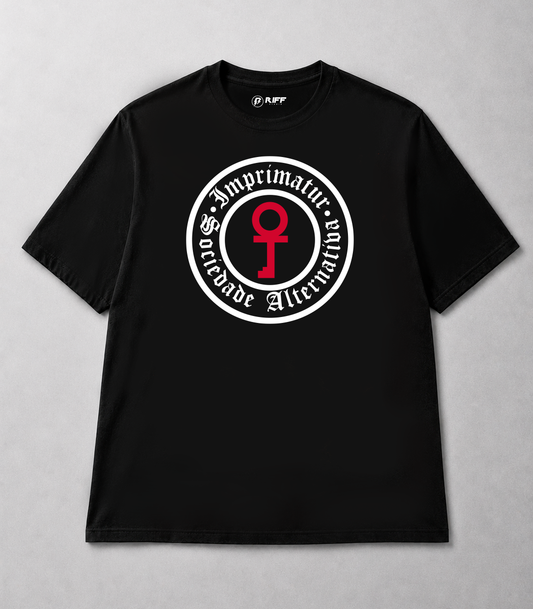 Camiseta RAUL SEIXAS IMPRIMATUR preto RIFF STUDIO