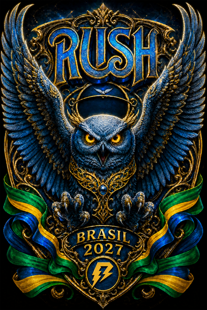 Camiseta RUSH Brasil 2027 Preta RIFF STUDIO