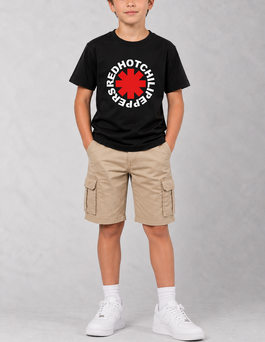 Camiseta Infantil Red Hot Chilli Peppers Preta RIFF STUDIO