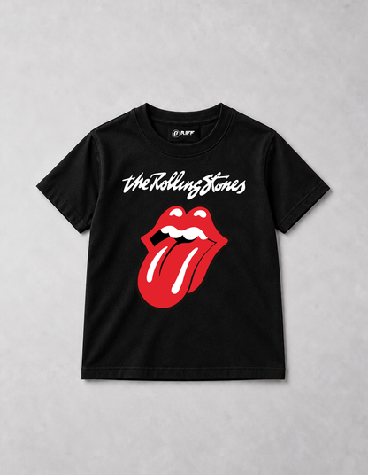 Camiseta Infantil Rolling Stones Preta RIFF STUDIO