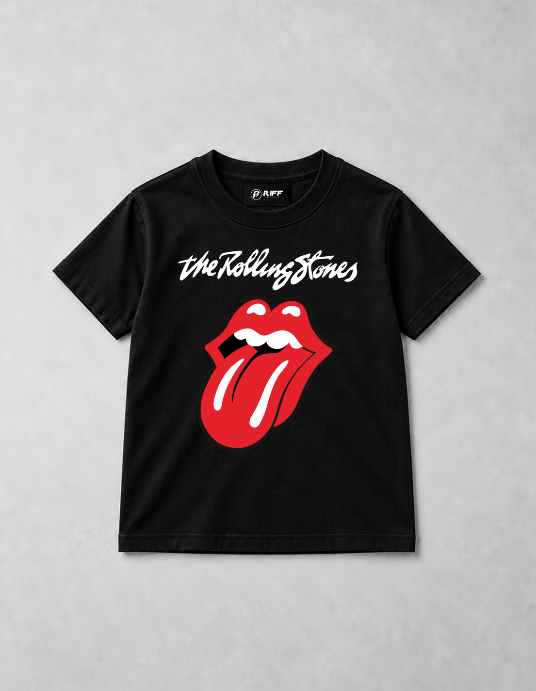 Camiseta Infantil Rolling Stones Preta RIFF STUDIO