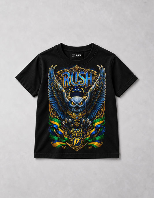 Camiseta Infantil RUSH Brasil 2027 Preta RIFF STUDIO