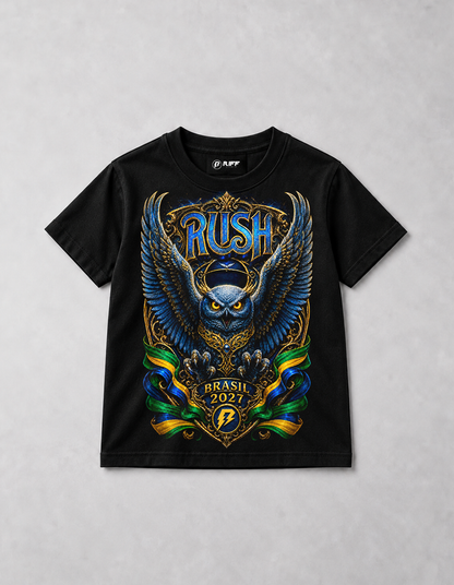 Camiseta Infantil RUSH Brasil 2027 Preta RIFF STUDIO