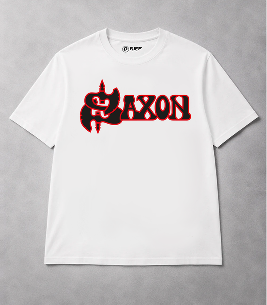 Camiseta SAXON branco RIFF STUDIO