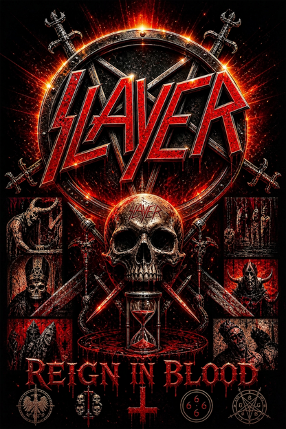 Camiseta Slayer Reign in Blood Preta RIFF STUDIO