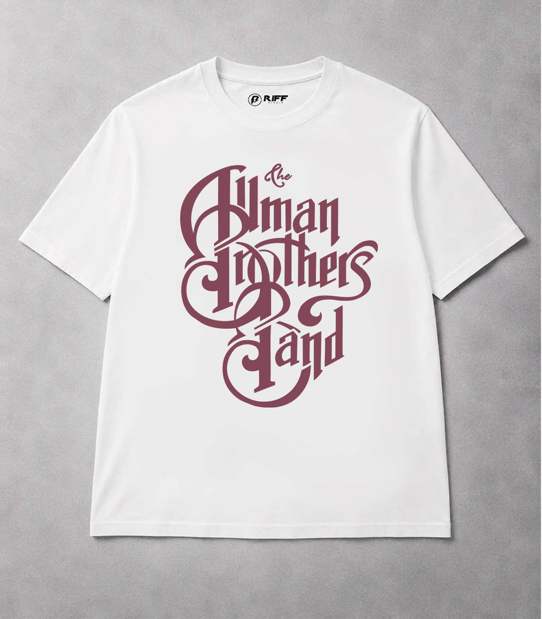 Camiseta THE ALLMAN BROTHERS BAND branca e marsala RIFF STUDIO