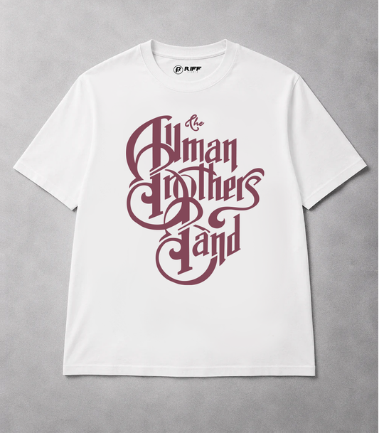 Camiseta THE ALLMAN BROTHERS BAND branca e marsala RIFF STUDIO
