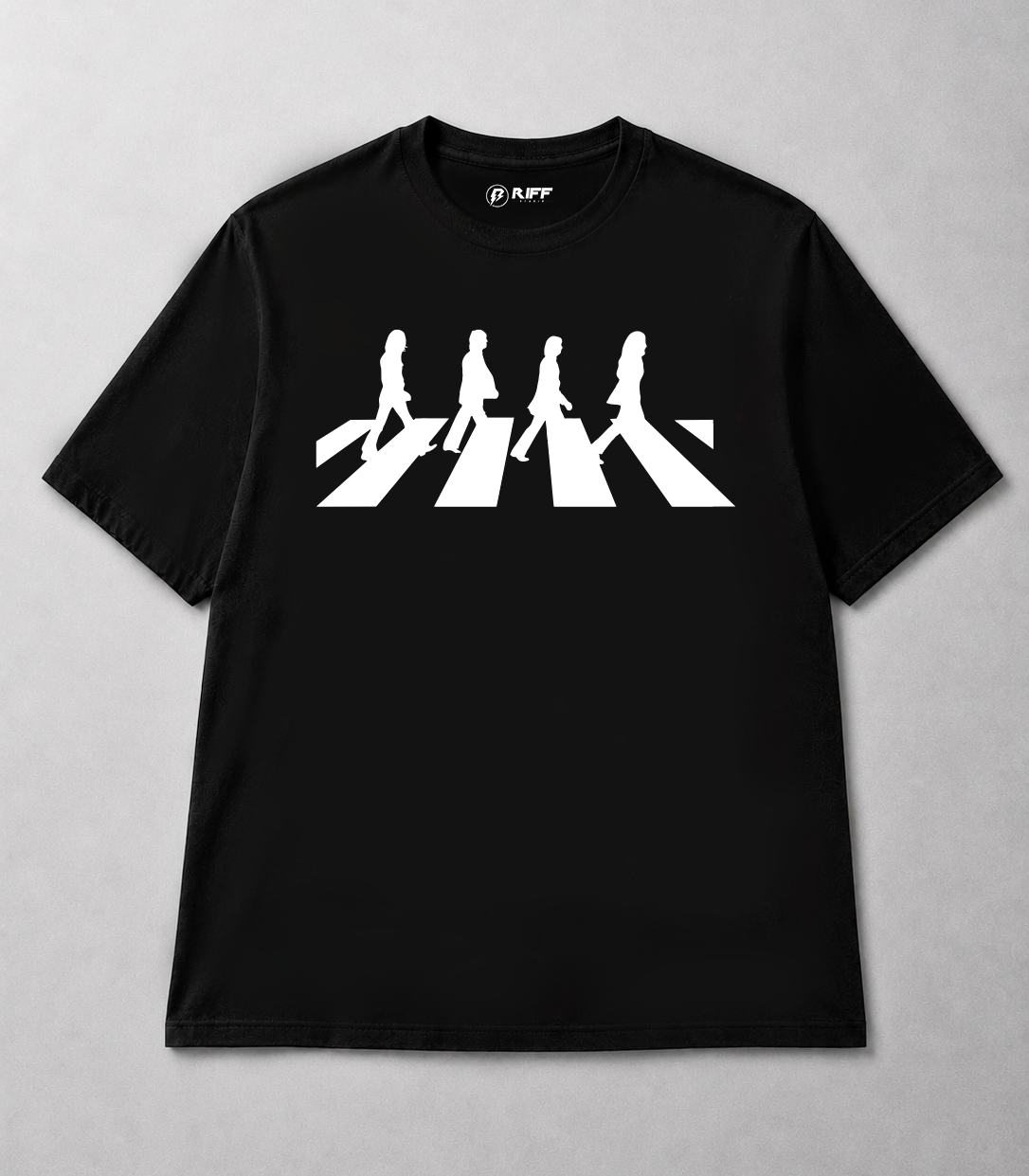 Camiseta THE BEATLES ABBEY ROAD preto RIFF STUDIO