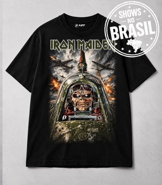 Camiseta Iron Maiden Aces High Vintage Preta RIFF STUDIO