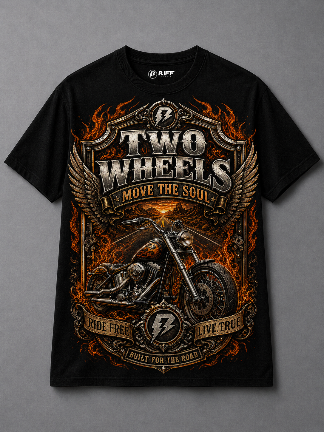 Camiseta Vintage Move the Soul Preta RIFF STUDIO