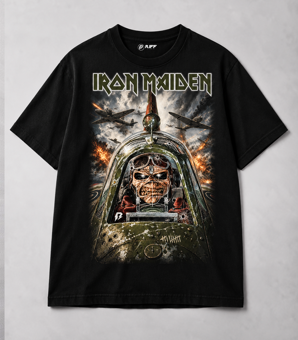 Camiseta Iron Maiden Aces High Vintage Preta RIFF STUDIO