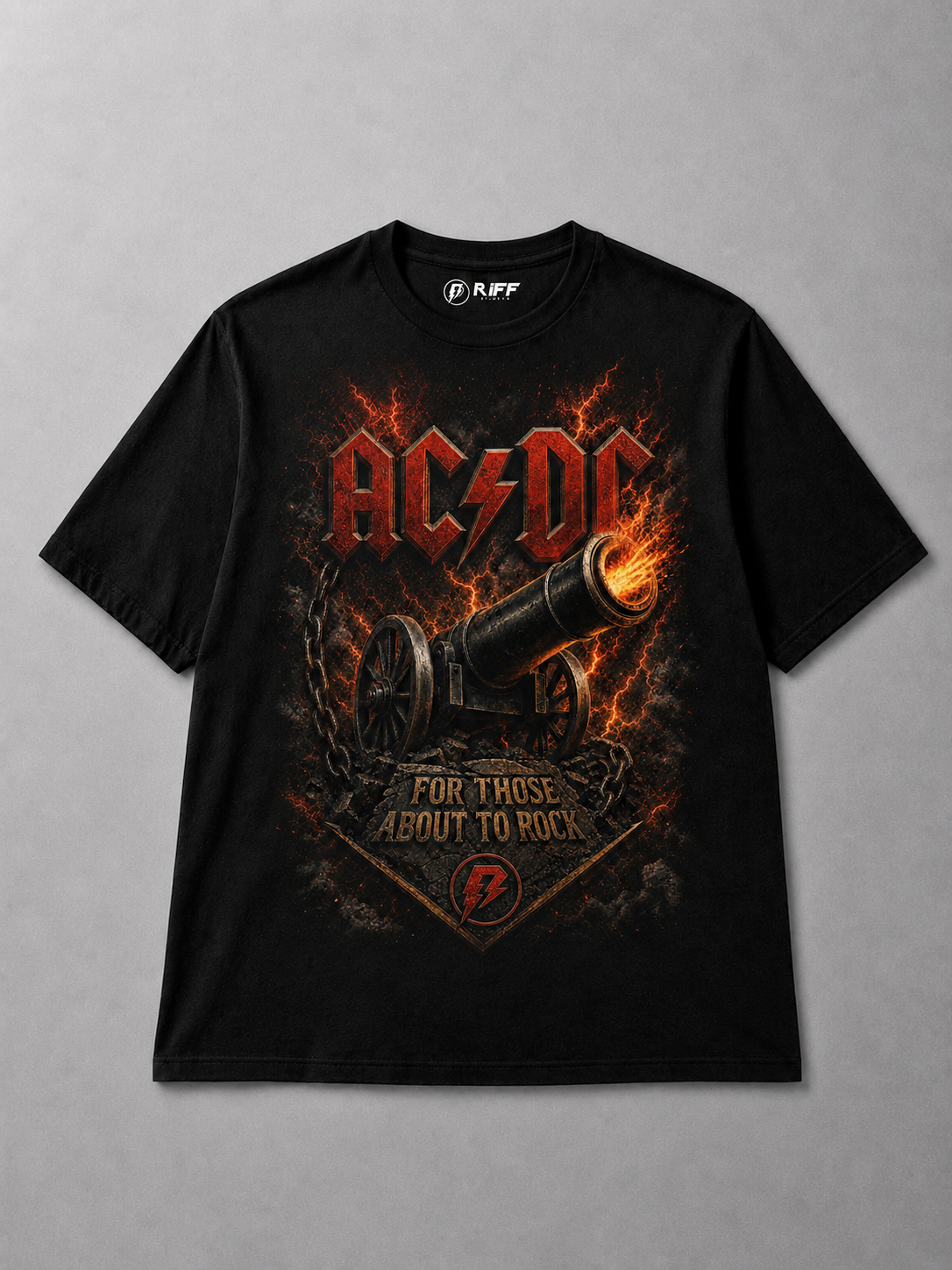Camiseta ACDC For Those About to Rock Preta RIFF STUDIO