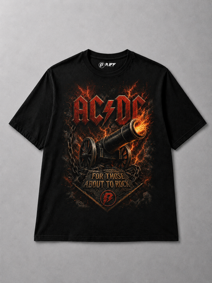 Camiseta ACDC For Those About to Rock Preta RIFF STUDIO
