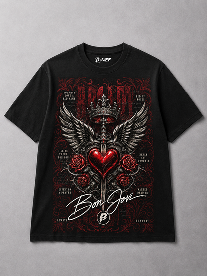 Camiseta Bon Jovi Songs preta RIFF STUDIO