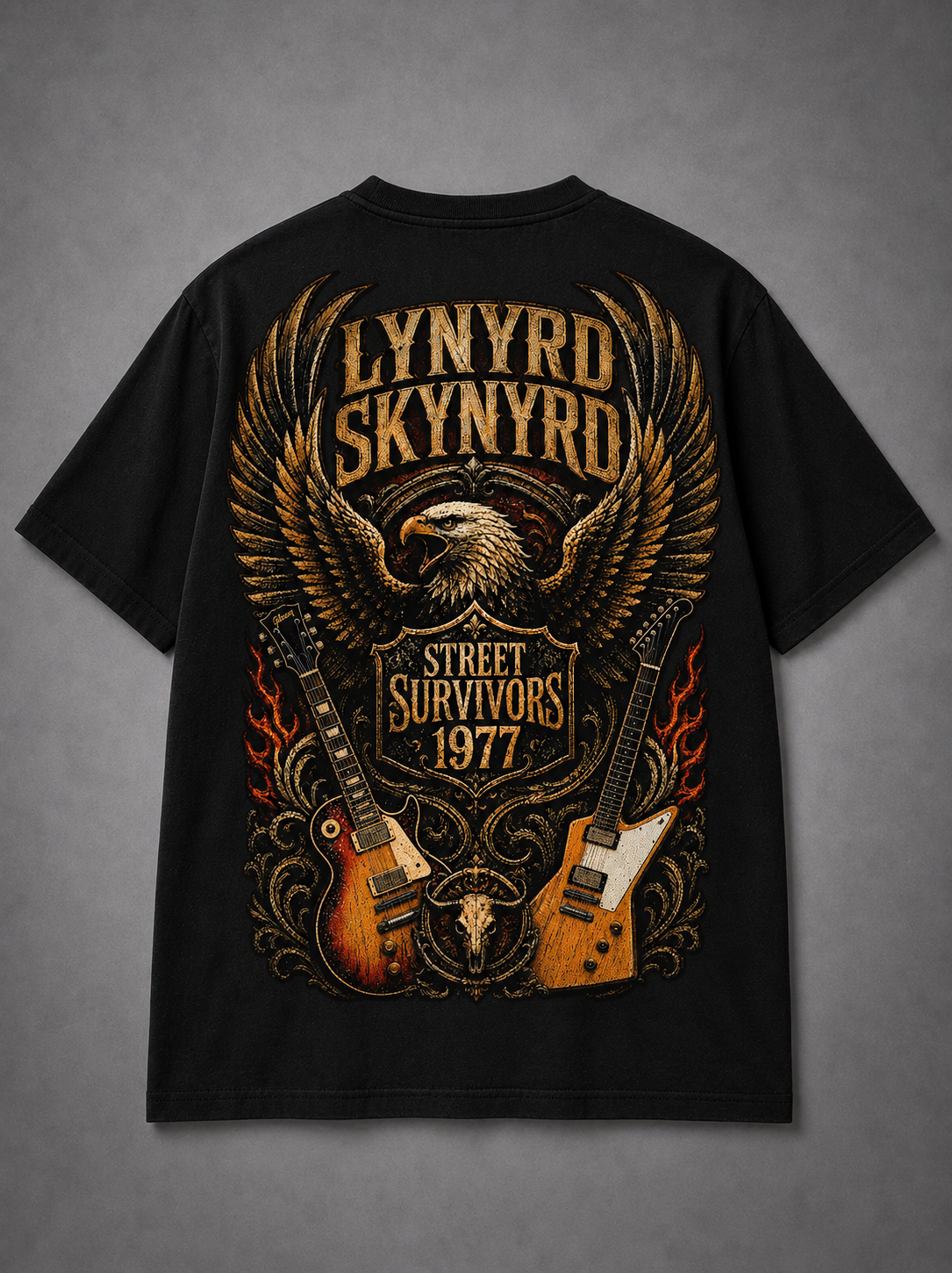 Camiseta Lynyrd Skynyrd Street Survivors 1977 Preta RIFF STUDIO