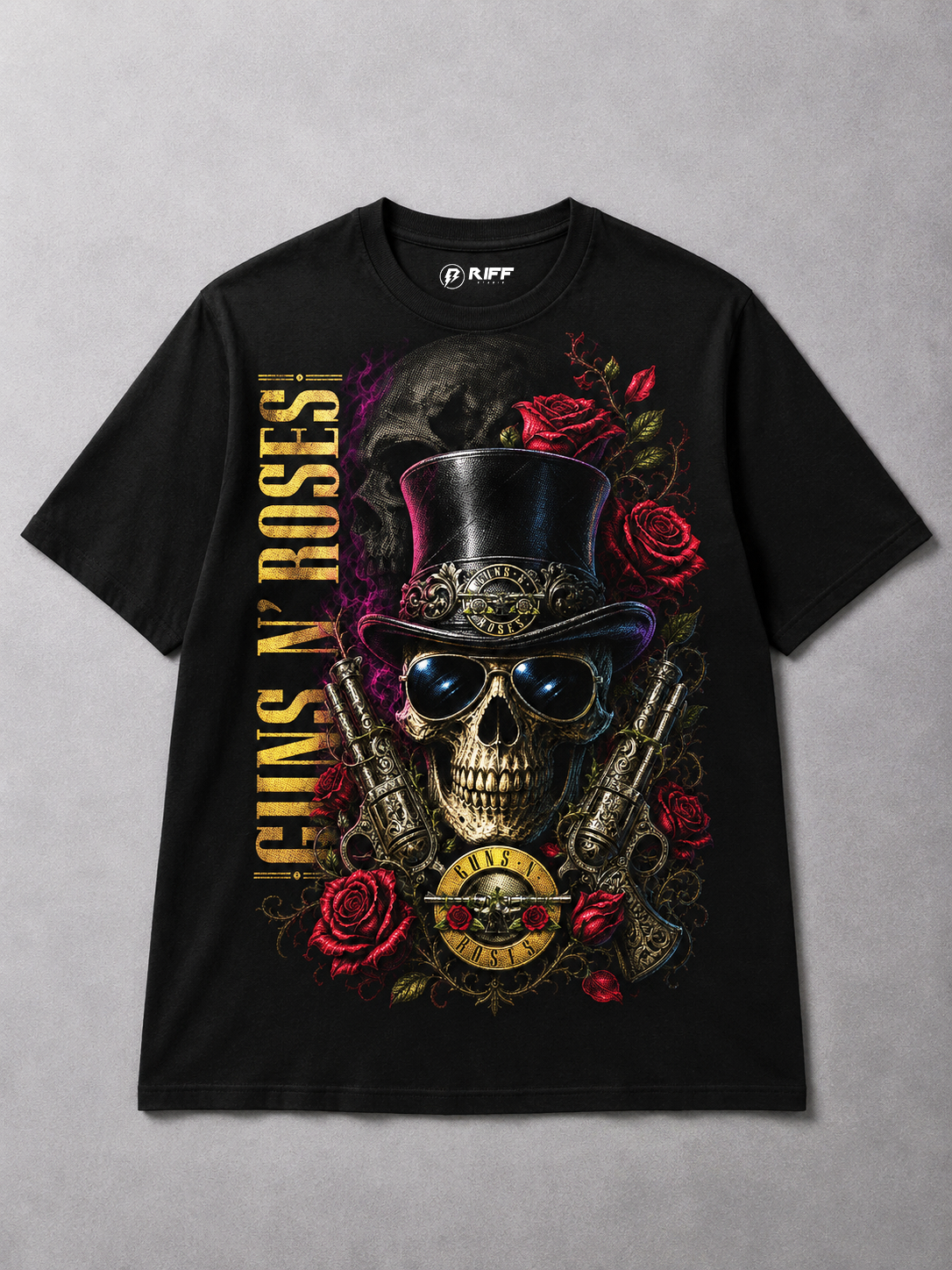 Camiseta Guns N' Roses Skull Preta RIFF STUDIO
