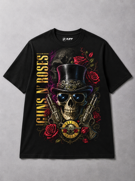 Camiseta Guns N' Roses Skull Preta RIFF STUDIO