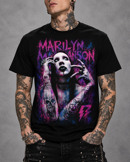 Camiseta Marylin Manson Preta RIFF STUDIO