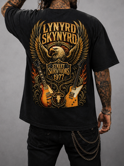 Camiseta Lynyrd Skynyrd Street Survivors 1977 Preta RIFF STUDIO