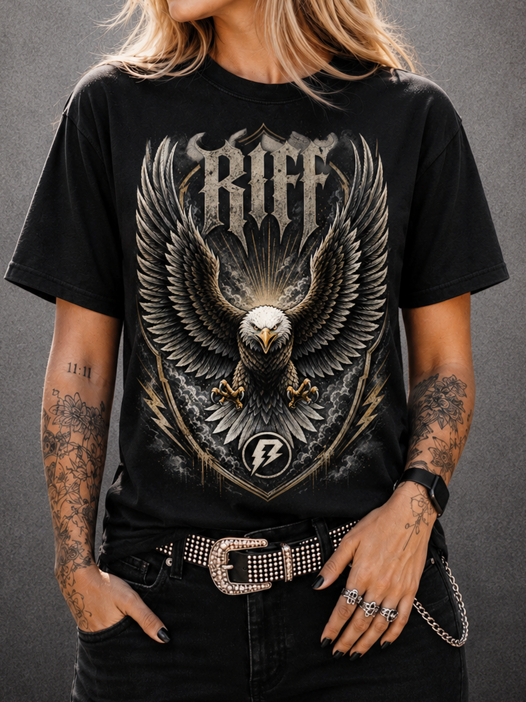 Camiseta Eagle Riff Preta RIFF STUDIO