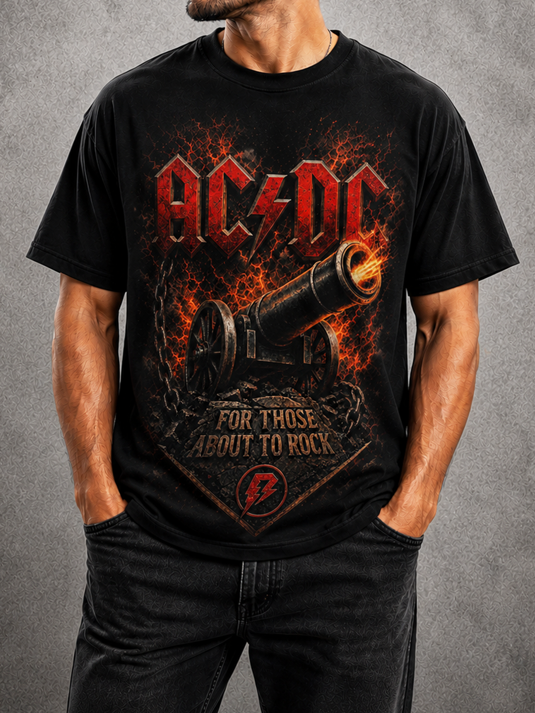 Camiseta ACDC For Those About to Rock Preta RIFF STUDIO