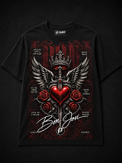 Camiseta Bon Jovi Songs preta RIFF STUDIO
