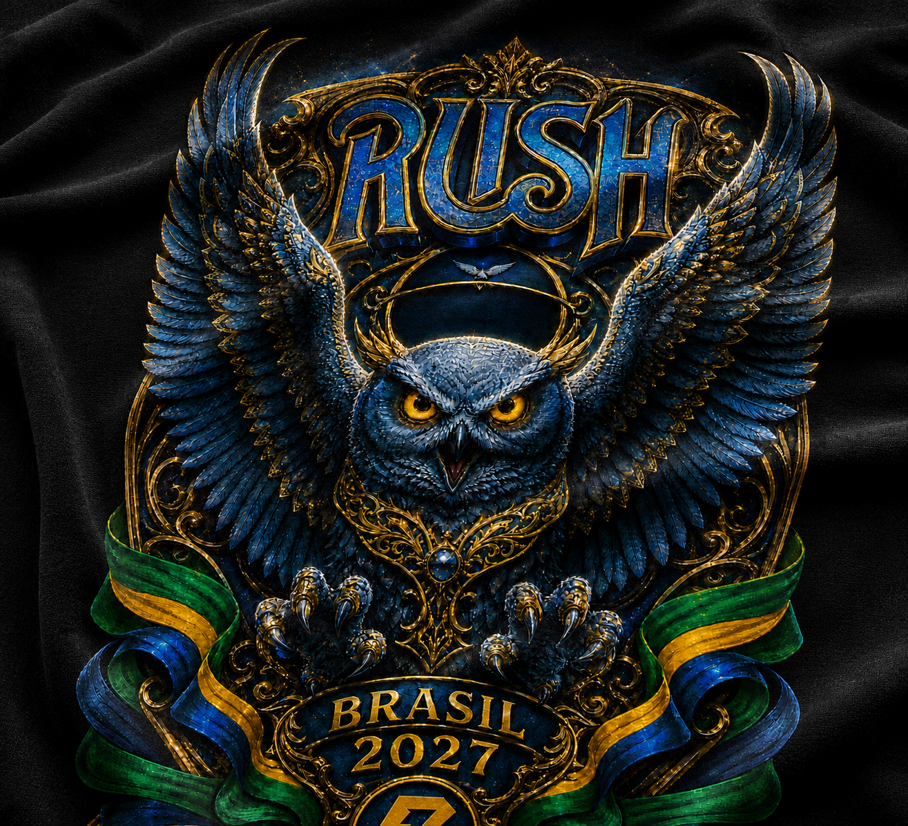 Camiseta RUSH Brasil 2027 Preta RIFF STUDIO