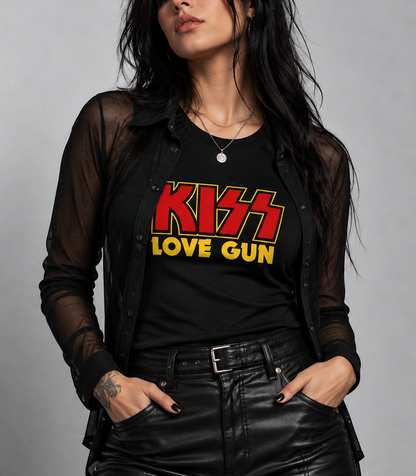 Camiseta KISS Love Gun preta RIFF STUDIO