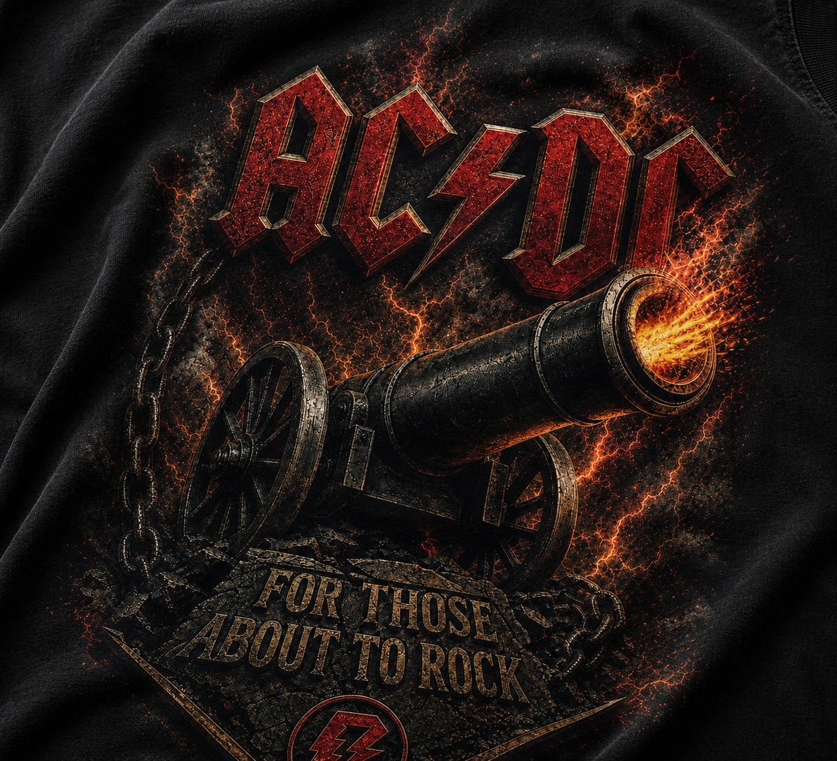 Camiseta ACDC For Those About to Rock Preta RIFF STUDIO