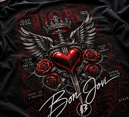 Camiseta Bon Jovi Songs preta RIFF STUDIO