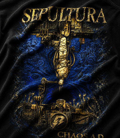 Camiseta Sepultura Chaos AD Preta RIFF STUDIO