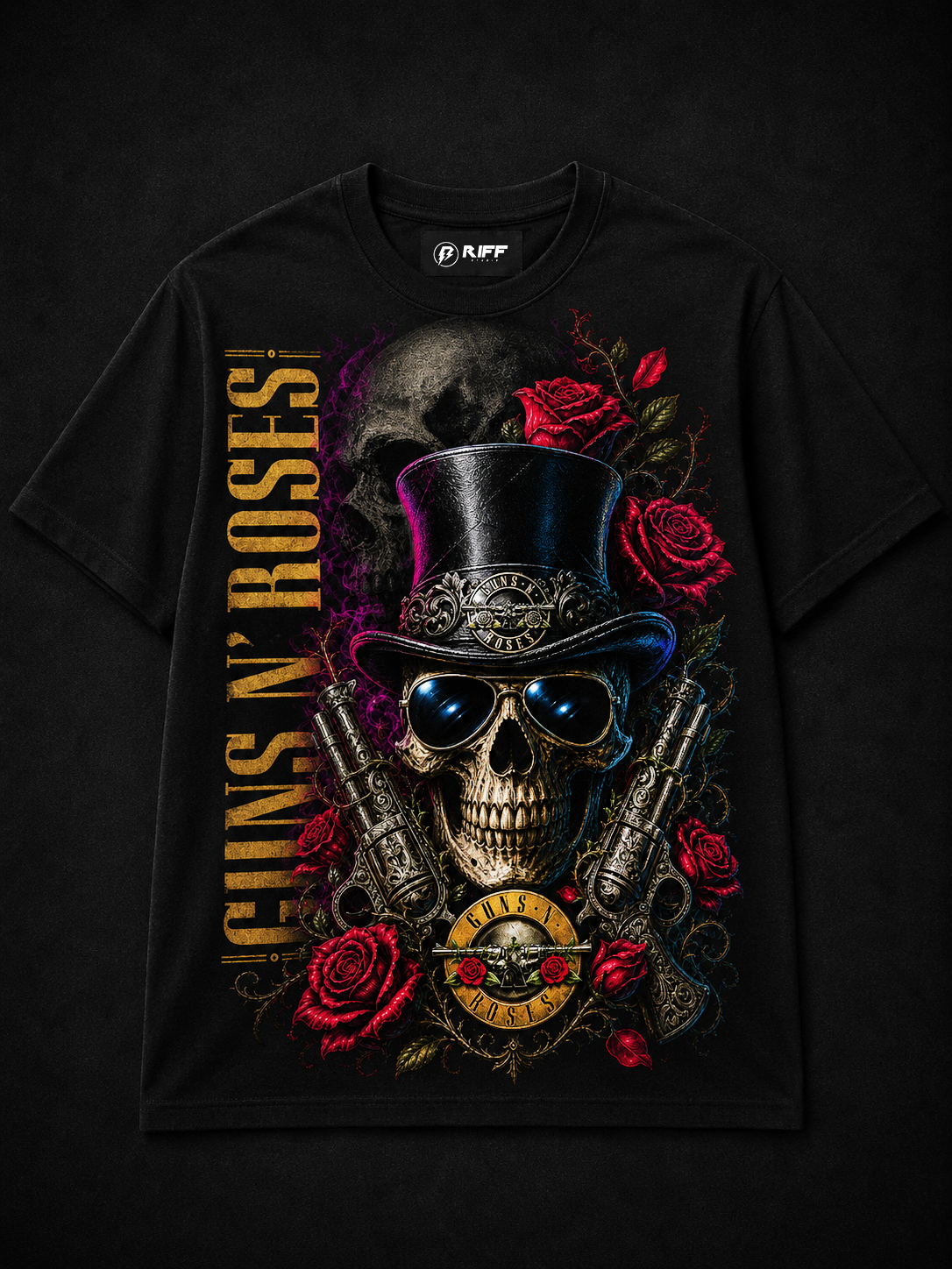 Camiseta Guns N' Roses Skull Preta RIFF STUDIO