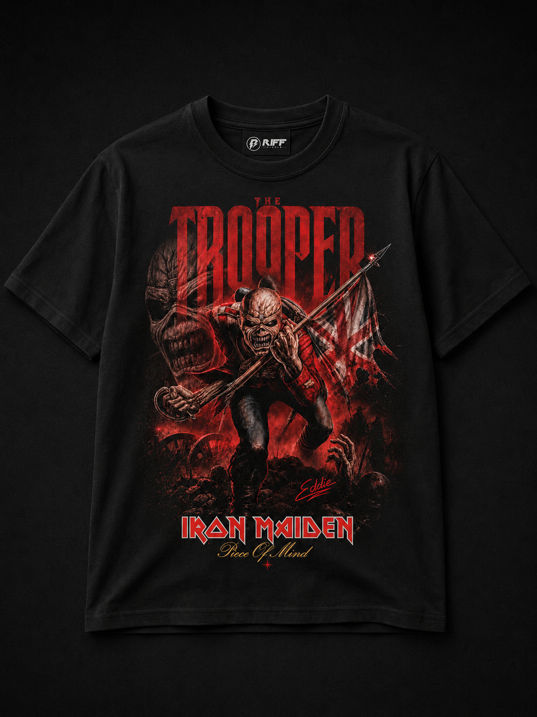 Camiseta The Trooper Vintage Preta RIFF STUDIO