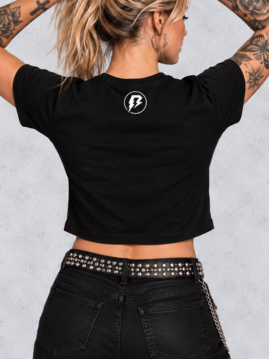 Cropped Bon Jovi Songs preta RIFF STUDIO