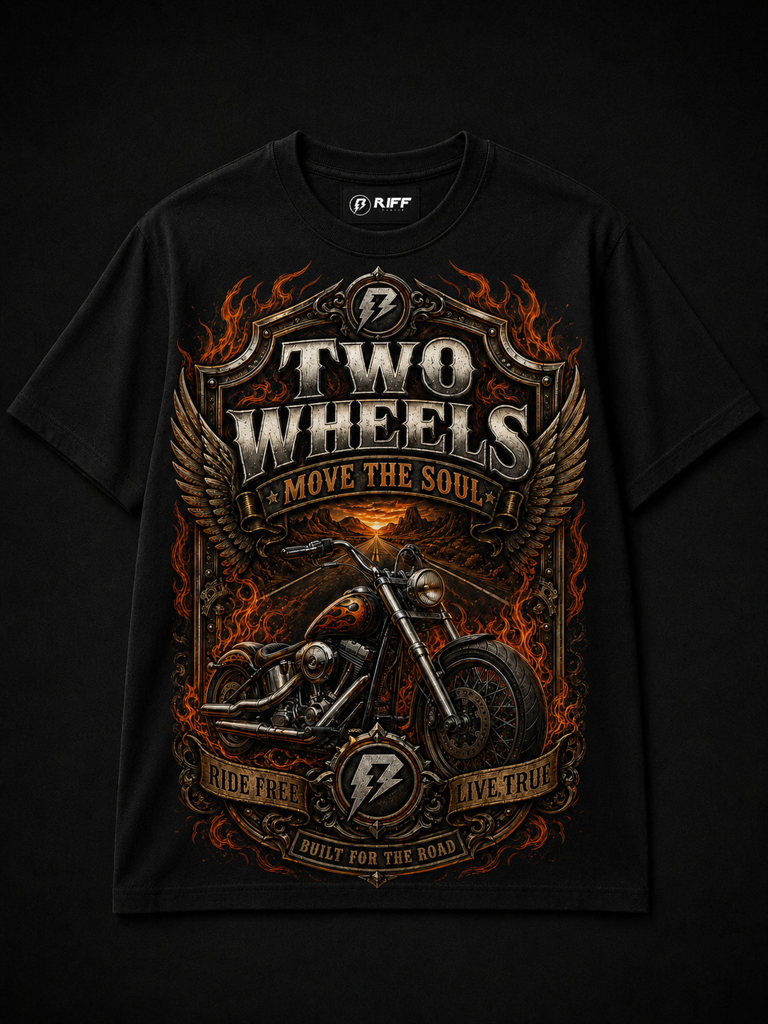 Camiseta Vintage Move the Soul Preta RIFF STUDIO