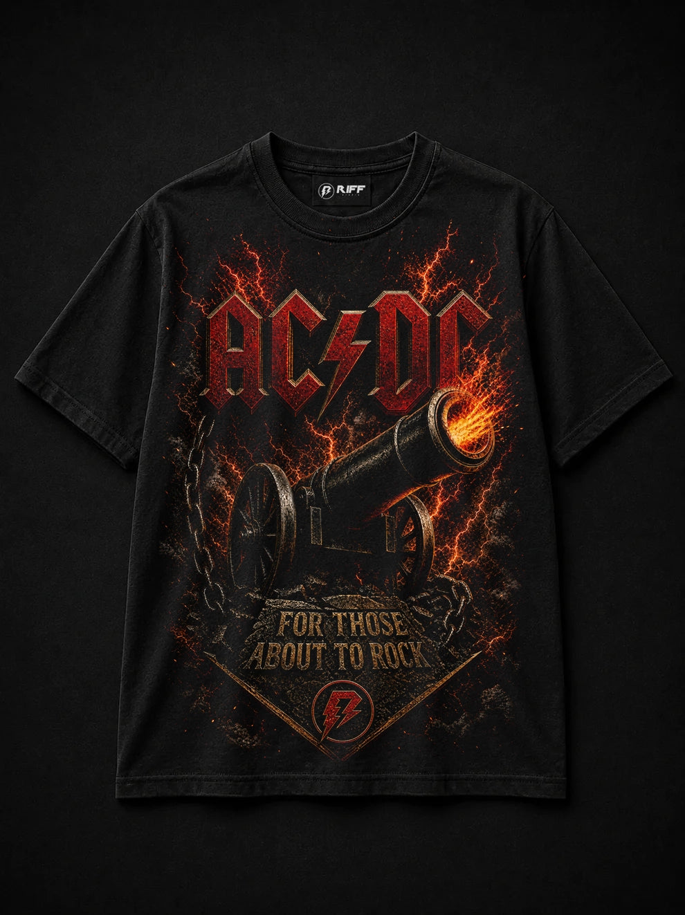 Camiseta ACDC For Those About to Rock Preta RIFF STUDIO