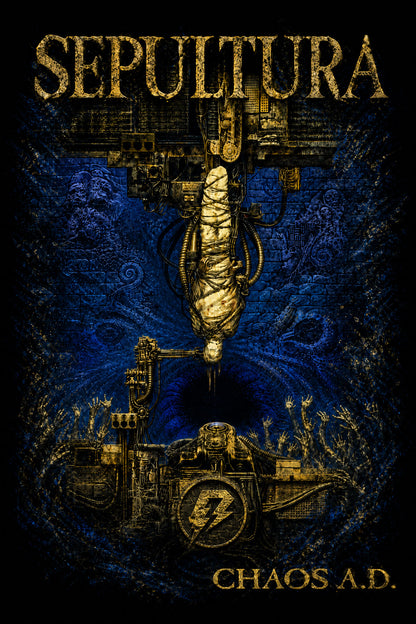 Camiseta Sepultura Chaos AD Preta RIFF STUDIO