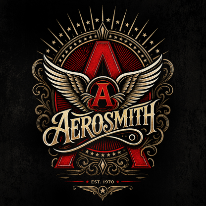 Camiseta Aerosmith 1970 Preta RIFF STUDIO