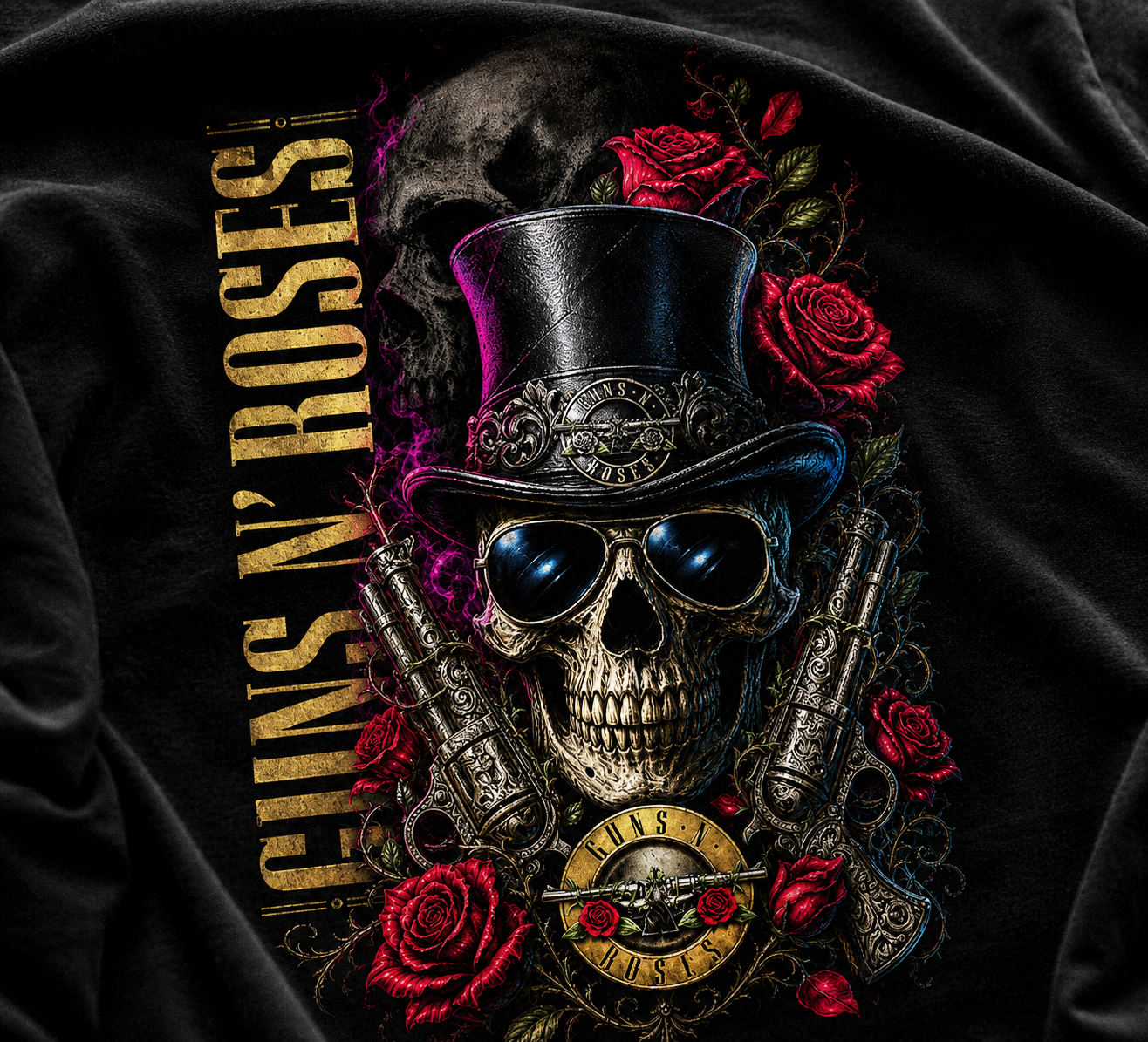 Camiseta Guns N' Roses Skull Preta RIFF STUDIO