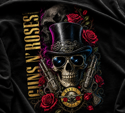 Camiseta Guns N' Roses Skull Preta RIFF STUDIO