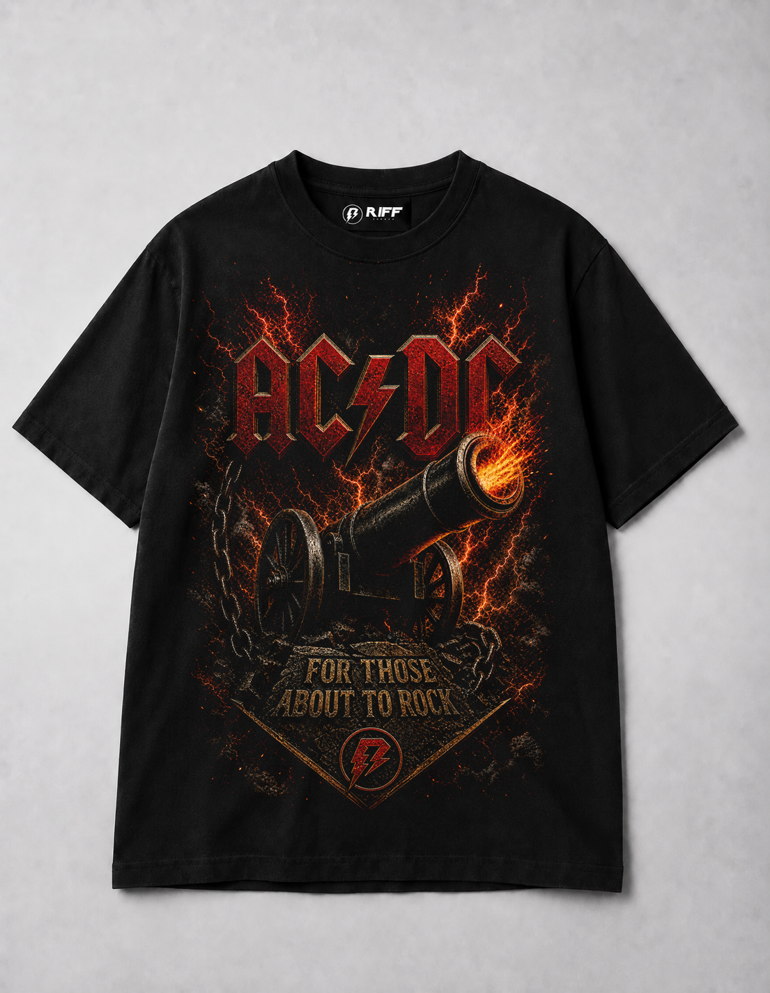 Camiseta ACDC For Those About to Rock Preta RIFF STUDIO