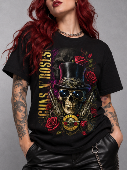 Camiseta Guns N' Roses Skull Preta RIFF STUDIO