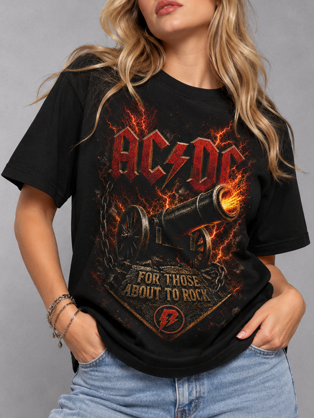 Camiseta ACDC For Those About to Rock Preta RIFF STUDIO