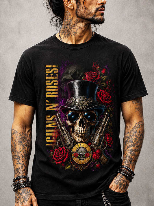 Camiseta Guns N' Roses Skull Preta RIFF STUDIO