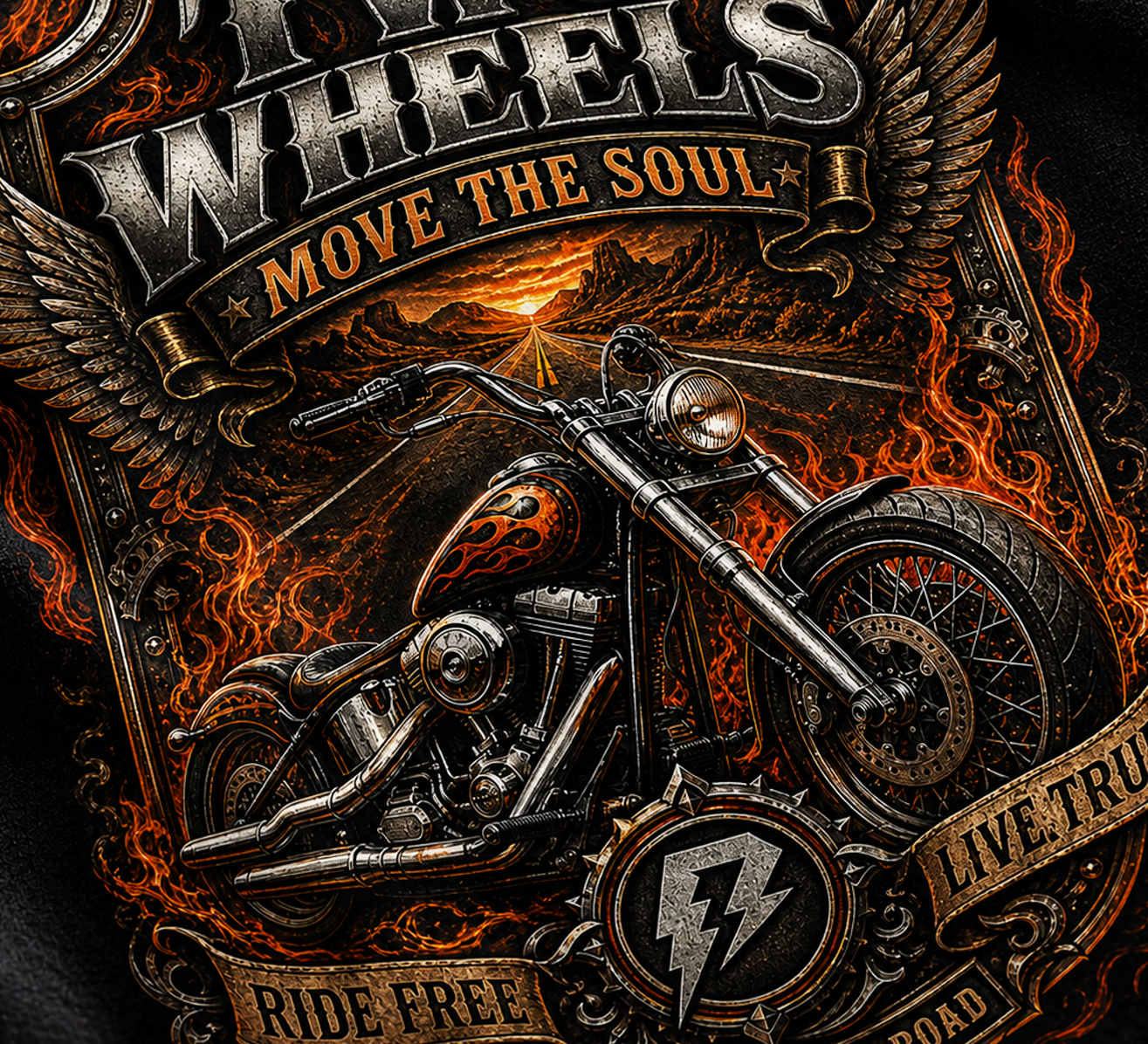 Camiseta Vintage Move the Soul Preta RIFF STUDIO