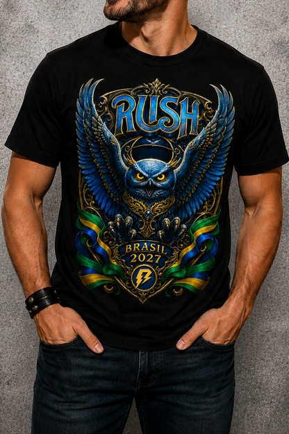 Camiseta RUSH Brasil 2027 Preta RIFF STUDIO