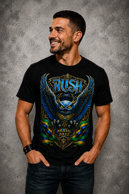 Camiseta RUSH Brasil 2027 Preta RIFF STUDIO