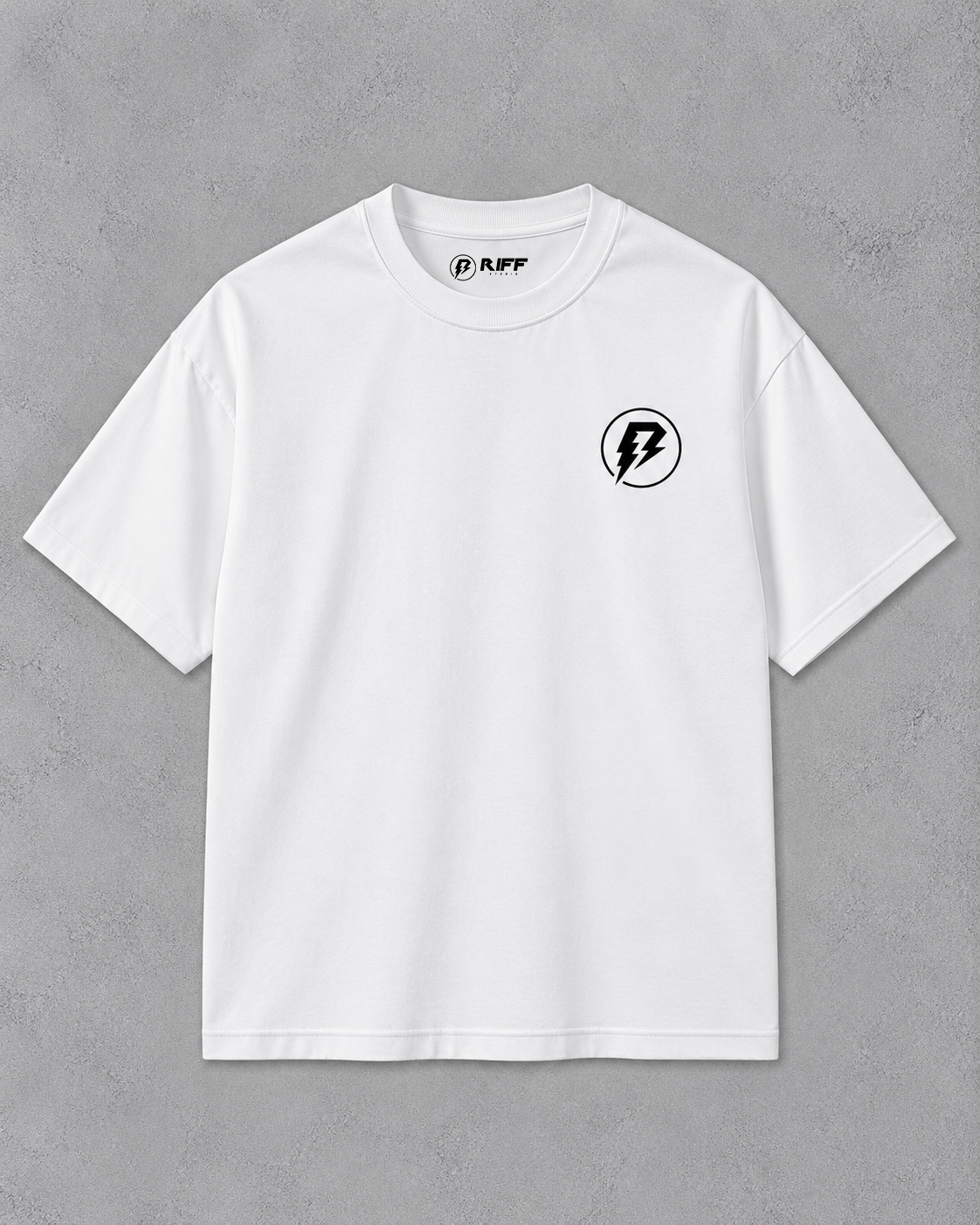 RIFF STUDIO Camiseta Branca Raio Logo Bolso