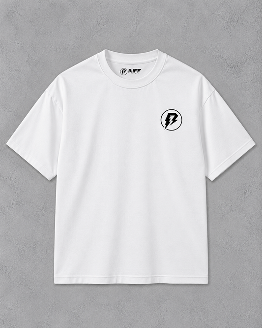RIFF STUDIO Camiseta Branca Raio Logo Bolso