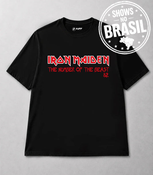 Camiseta IRON MAIDEN The Number of the Beast 82 preto RIFF STUDIO